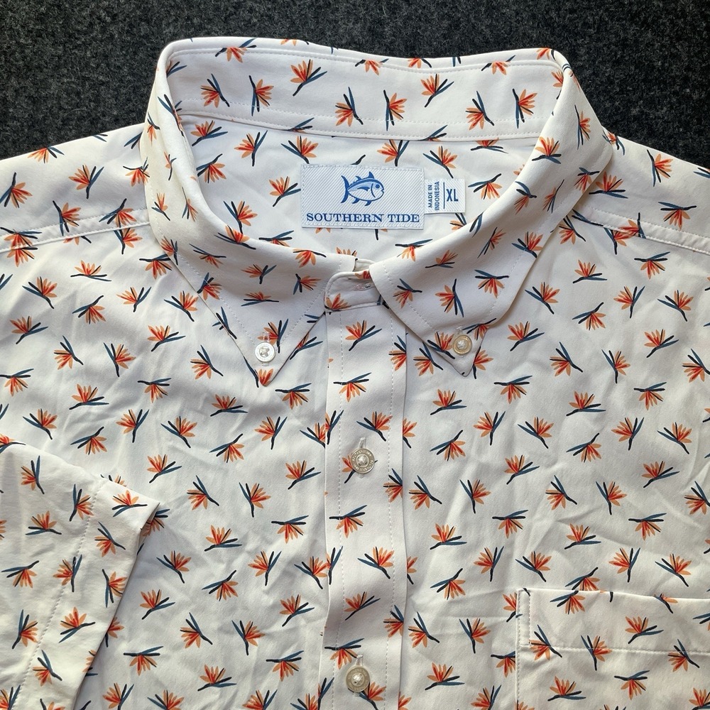 Southern‎ Tide Men's XL Performance Paradise Park Sport Shirt Golf Fish Camp
